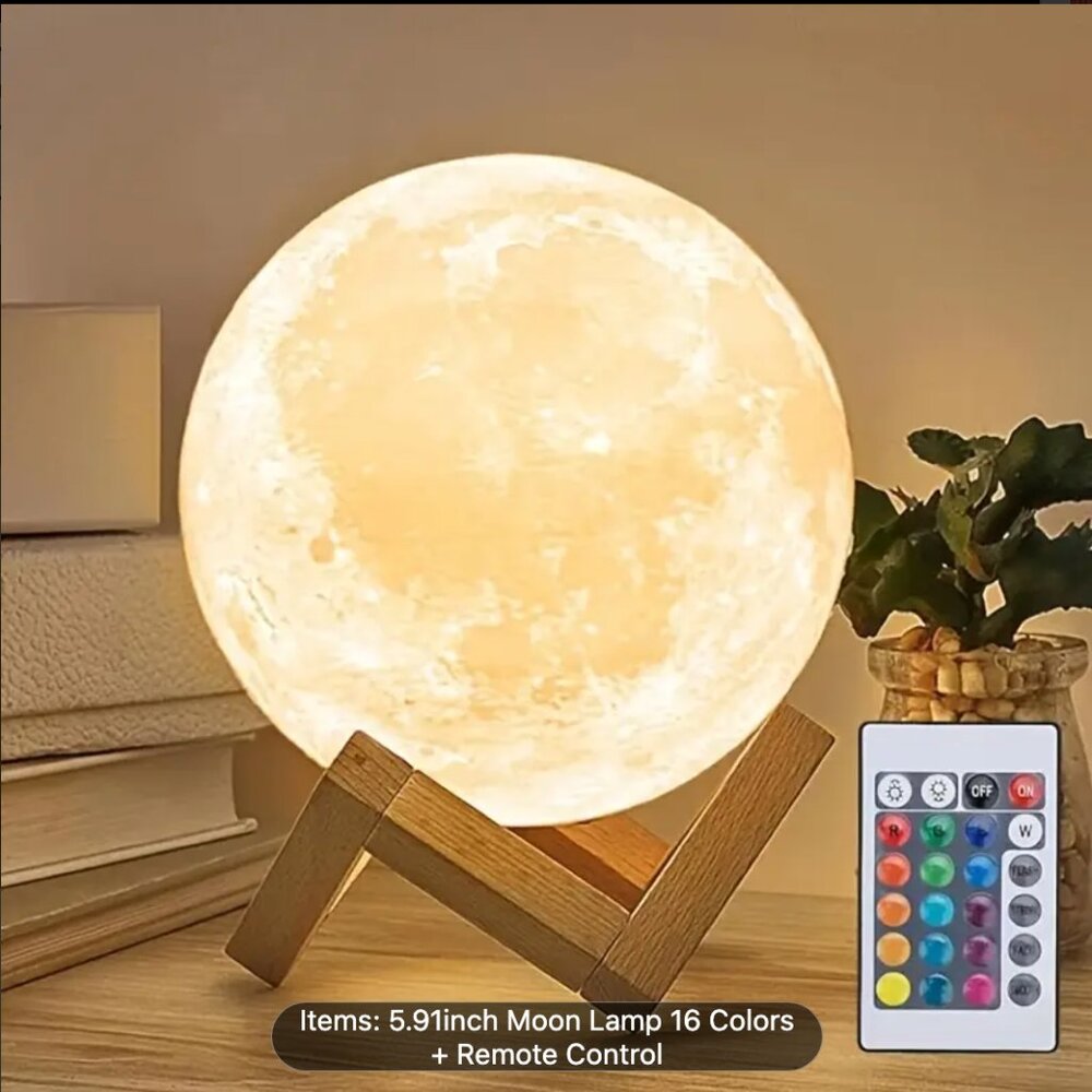 NIB LED Color Changing Moon Lamp Nightlight - Picture 9 of 9